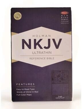 New Holman NKJV Ultrathin Floral Purple Reference Bible